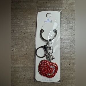 Sparkling  Red Apple Keychain/Bag Charm